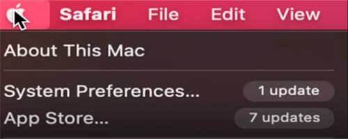 click on apple icon