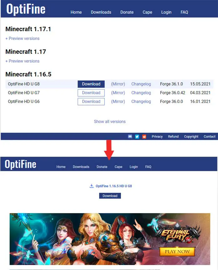 how to download optifine