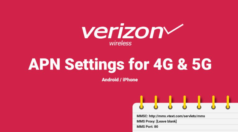 Verizon APN settings